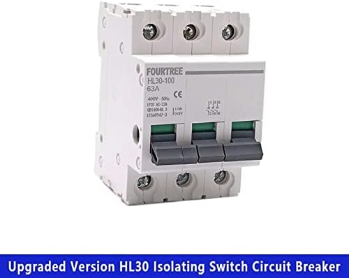 Ahafei 1PCS Switch principal HL30 Isolador do disjuntor Função da família Desconector Isolador 1p 2p 3p 4p 32a 63a 100a