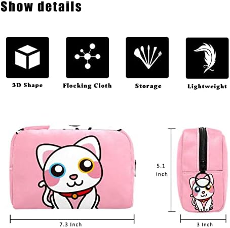 Tbouobt Sacos cosméticos para mulheres, Bolsa de maquiagem Acessórios de bolsas de higiene pessoal de viagem Organizador, desenho animado de animais de gato
