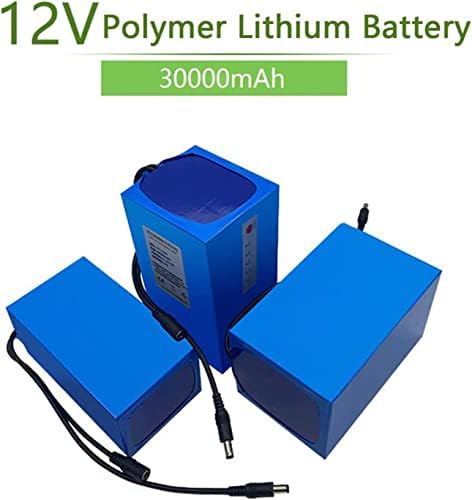 Bateria de íons de lítio de polímero Morbex 12V 30AH Bateria de lítio recarregável com o ajuste do carregador para ferramentas de iluminação de câmeras, pulverizador elétrico de áudio, 12V 30AH A