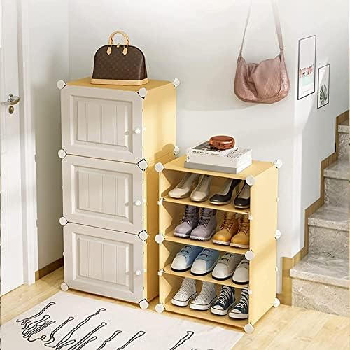 Zhangzhiyua Organizador de sapatos Diy Estrelado, caixas de armazenamento de calçados empilhável plástico, economia de espaço de armazenamento de sapatos para entrada para entrada, corredor e armário, 24Pairs