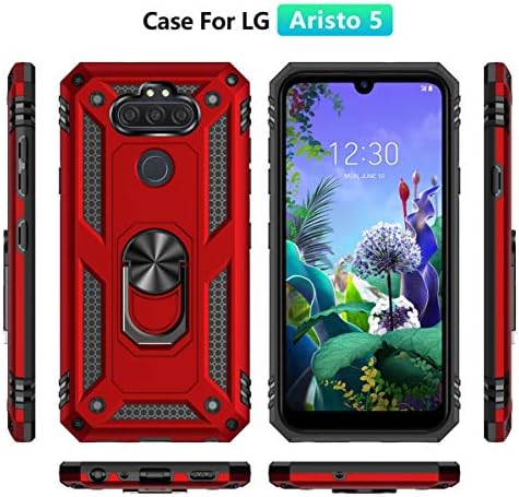 Caso YZOK para LG Aristo 5, com protetor de tela HD, LG Phoenix 5, LG Fortune 3, Risio 4 Case, [grau militar] Montagem de carros -anel