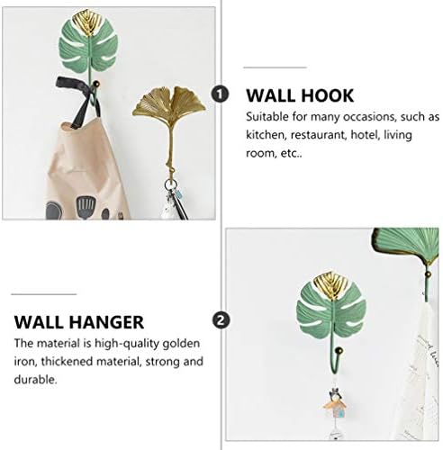 Cabilock Hanger Loofah Hook Metal Metal Creativo Tropical decorativo Decorativo Design de folhas de parede ganchos