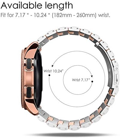 Fintie Bands Compatível com Galaxy Watch ativo 40mm e 20mm Solidless Solless Strap compatível com Galaxy Watch ativo 2 40mm e 44mm Smartwatch, Rose Gold, Silver