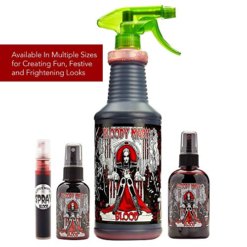 Bloody Mary Mary Fake Makeup Spray - 0,25 onças - Para teatro e figurino ou zumbi de Halloween, vampiro e vestido