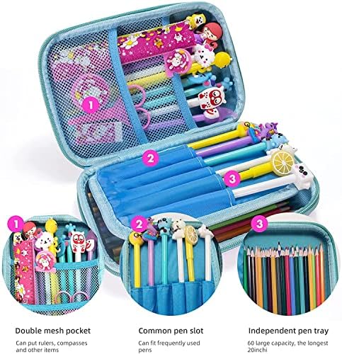 Titular de estojo de lápis de coelho para meninos meninas crianças, fofo EVA Pen Marcador Bolsa de papelaria caixa anti-Shock