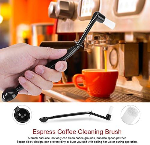 Escova de limpeza de máquina de café Bagtu com colher de ferramentas para a cabeça do grupo de máquinas de café expresso, pacote