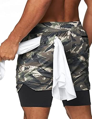 Diotsr Mens 2 em 1 Execução de shorts de exercícios Quick Dry com forro, shorts de ginástica atlética para homens