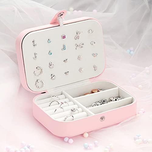 Caixa de jóias JAHH Caixa de exibição multifuncional para anéis Brincho Colar couro Material Material Mulheres Bolsa de armazenamento