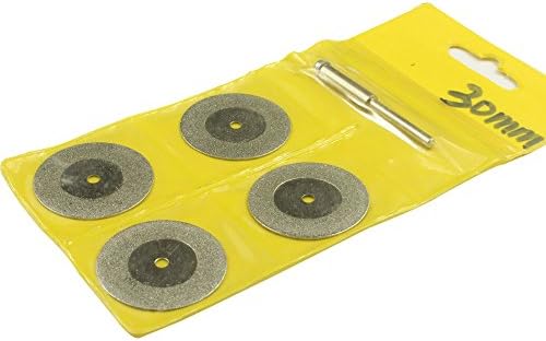 4pcs 30mm Diamante Clupting Wheel Disc Conjunto com 3mm 1/8 '' Mandrel para Dremel Rotary Tools