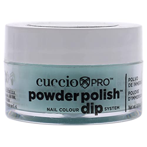 Cuccio Pro Powle Polish Dip - Aquamarine - laca de unhas para manicures e pedicures, aplicação/remoção fácil e rápida - sem luz LED/UV necessária - não -tóxica, inodoro, altamente pigmentada - 0,5 oz