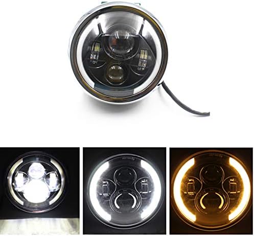 7 '' Redonda LED LED Lamp Drl Angle Eyes Projector Alta/baixa luz da cabeça do feixe para Harley Honda Yamaha Suzuki