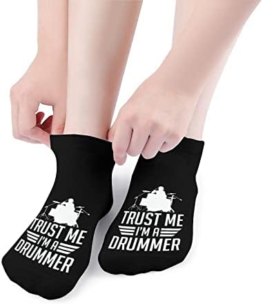 Confie em mim, eu sou um baterista engraçado correndo tornozelo meias atléticas não-show meias amortecidas para homens mulheres
