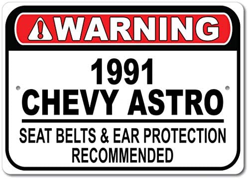 1991 91 Chevy Astro Seat Belt Recomendado Recomendado Sinal de carro, sinal de garagem de metal, decoração de parede,