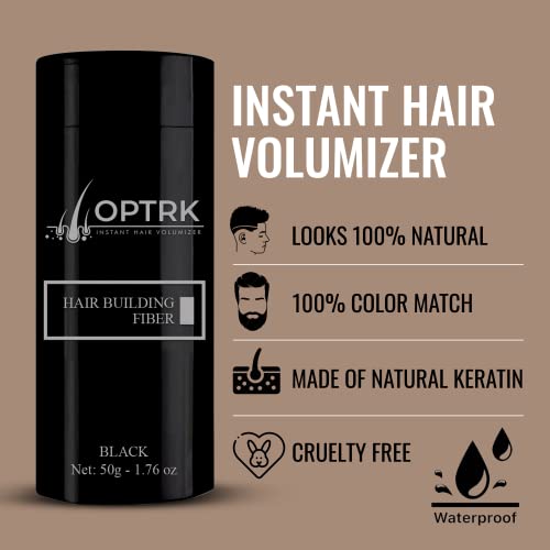 Optrk Hair Fibers para queda fina de cabelos e cabelos | 50g | instantaneamente espessamento de cabelo em pó | feito de queratina orgânica