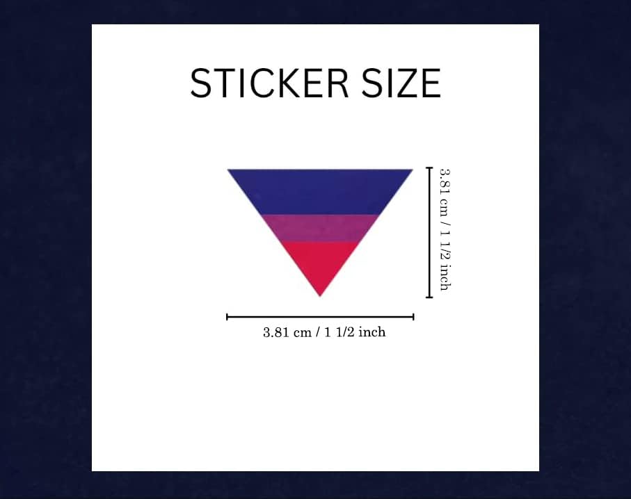 Adesivo bissexual do triângulo de bandeira - adesivos de orgulho bi para o mês do orgulho, etiquetas, adesivos de