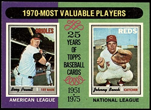 1975 TOPPS # 208 1970 MVPS JOHNNY BENCH/BOOG POWELL CINCINNATI ORIOLES/REDS NM+ OROULES/REDS