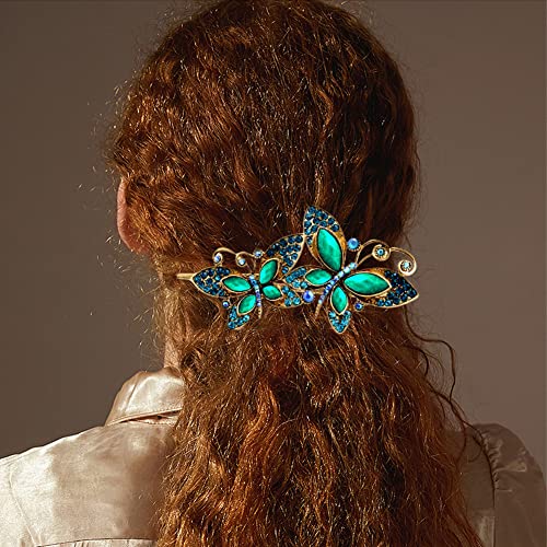 2 Pacote de metal de cabelos de borboleta grande clipes de cabelo vintage Butterfly Barrette Hair Acessórios para mulheres