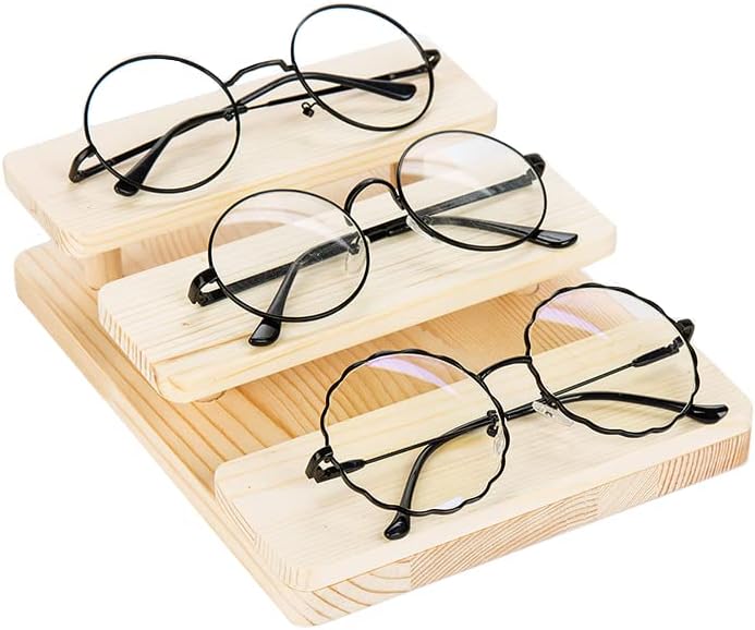 Tang Song 1 PCs 3- camadas pisadas de madeira com óculos de sol com óculos de sol Organizar exibição de box de caixa
