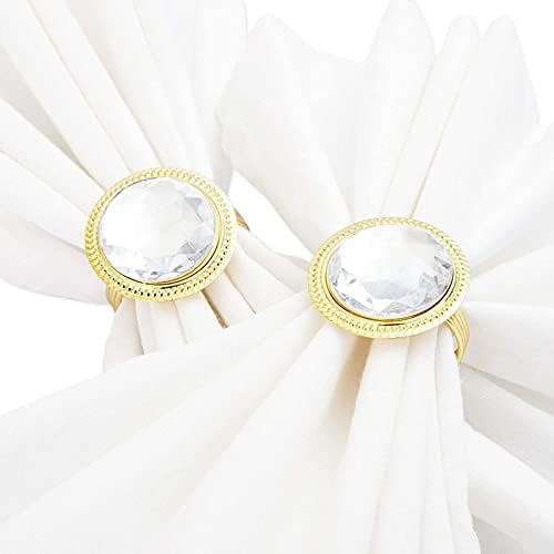 Anéis de guardanapo de diamante para casamentos, jantares, aniversários