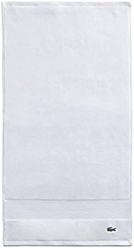 Lacoste Heritage Supima algodão toalha de mão, branca, 16 x 30