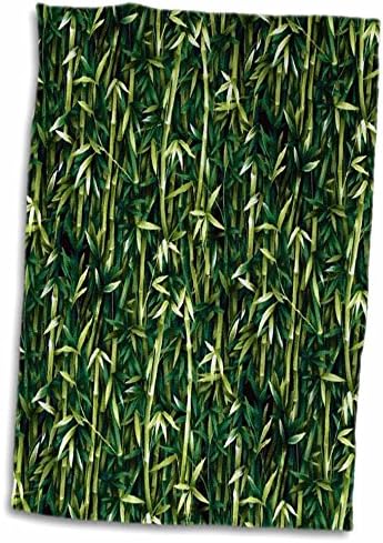 Impressão de rosa 3D de plantas verdes de bambu twl_210562_1 toalha, 15 x 22, multicolor
