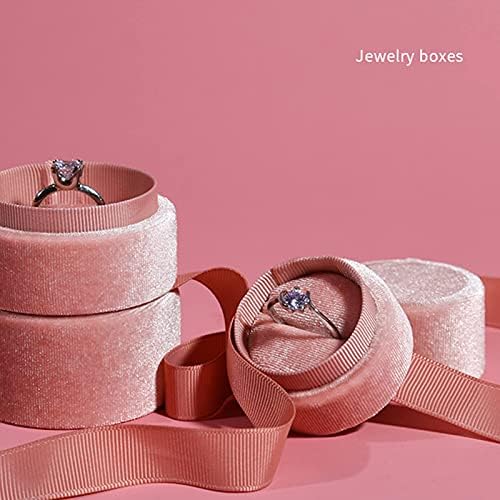 Caixa de jóias de jóias de anel rosa Fayada Caixa de presente premium/caixa de anel premium com elegante laço de seda para noivado, cerimônia de casamento, aniversário, aniversário, proposta