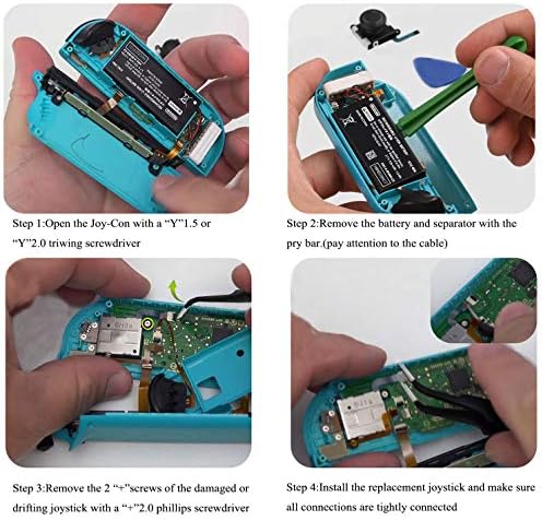 2 Pacote Joycon Joysticks, Joycon Repair Kit Joystick Substitui