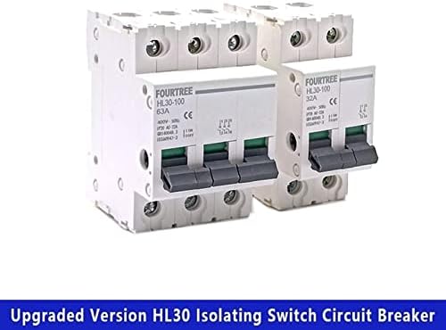Werevu 1PCS Switch principal HL30 Isolador do disjuntor Função da família Desconector isolador 3p 32a 63a 100a