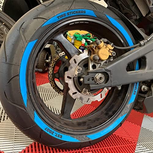 Adesivos de pneu - Crie seu próprio acessório de complemento de letras de pneus personalizadas - DIY/fácil/cola e limpador de retoque de 2 onças - dimensionamento personalizado/azul