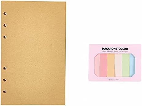 1 pacote 6 orifícios Documentos de recarga de folhas soltas 80sheets/160 Páginas com 6 cores 120pcs rótulos de índice pegajoso, papel de artesanato em branco)