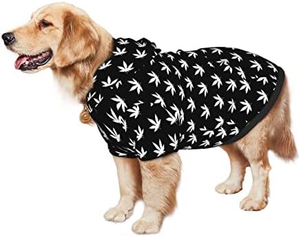 Capuz de cachorro grande maconha de maconha-luminosa para folhas de animais de estimação suéter com chapéu de gato macio casaco grande