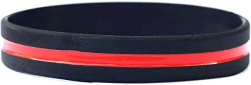 Sayitbands finos linhas vermelhas de silicone pulseira pulseira de bombeiro de bombeiro suporte