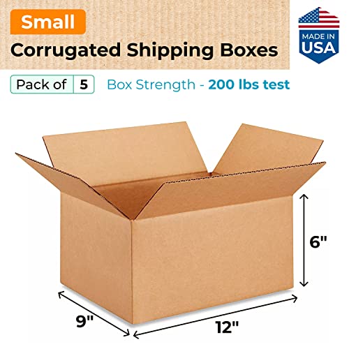 Embalagem IDL Pequenas caixas de remessa corrugadas 12 L x 9 W x 6 H - Excelente opção de caixas de embalagem resistentes para USPS, UPS, FedEx Envie