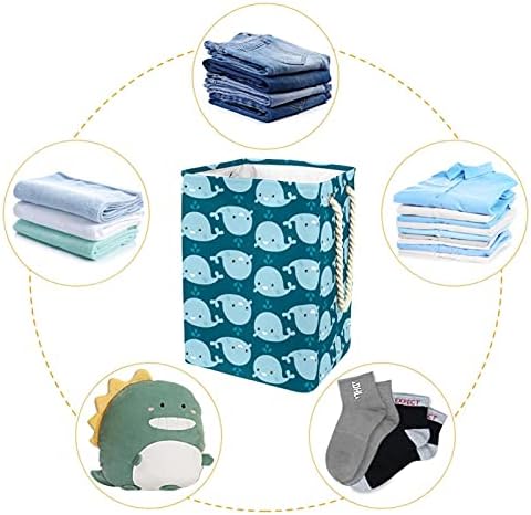 Indicultura de baleia Indomer Lavanderia grande cesto de roupas prejudiciais à prova d'água para cesta de roupas para roupas de brinquedos, decoração de casa para o banheiro do quarto