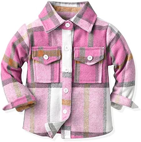 Criança menino menino outono de inverno flanela camisa jaqueta xadrez de algodão com manga comprida no outono jaqueta