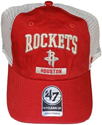 '47 Houston Rockets Morgantown Crucker Mesh Clea Up Snapback Chapéu - NBA Relaxed Fit Baseball Dad Dad Hat
