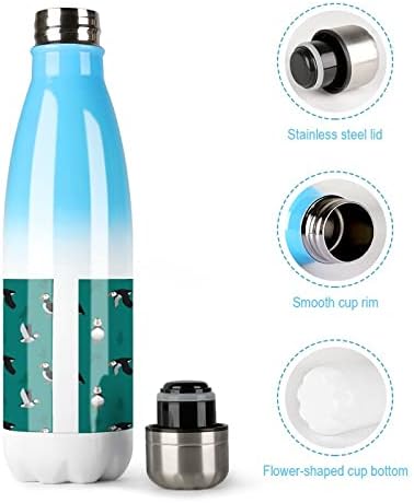 Puffins do Atlântico 17oz Sport Water Bottle Stainless Aço aço a vácuo Isolado em forma de cola reutilizável frasco