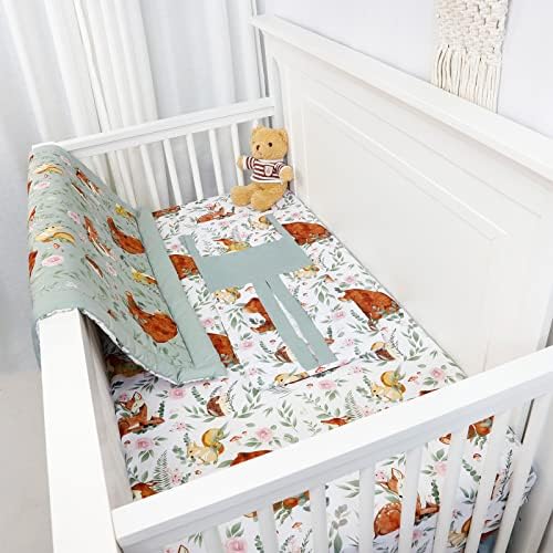Conjunto de roupas de cama de bebê Tanofar, cobertor de bebê viscoso, saia de berço, colcha, folha de berço e fralda Stacke