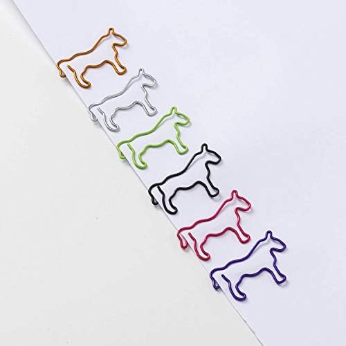 60pcs Clipes de papel de cavalo fofos, presentes para amantes de cavalos para mulheres, material de escritório fofo, acessórios de