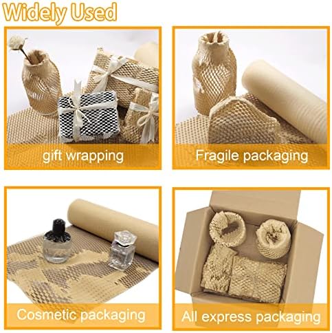FONCOMB embalagem de papel em movimento, Rolo de embalagem de embalagem de proteção para remessa, papel Kraft 12 x 98 'com 20 adesivos