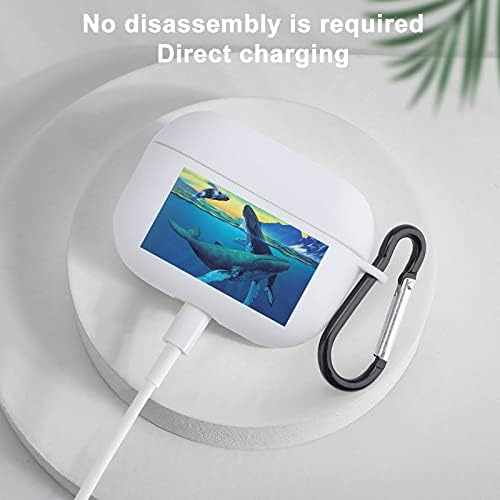 Whales Whales Weales Silicone Protetive Protecttoptop Chegarpatível Compatível com Apple AirPods Pro Wireless Charging Case