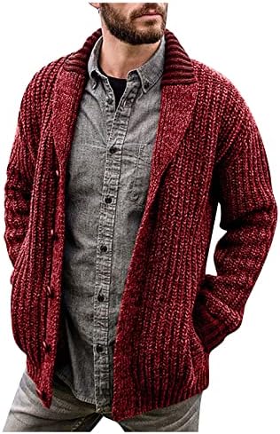 Jackets de homens leves de inverno de inverno Moda de moda solta Cardigan Jaquetas de camisola de lapela quente para homens para homens