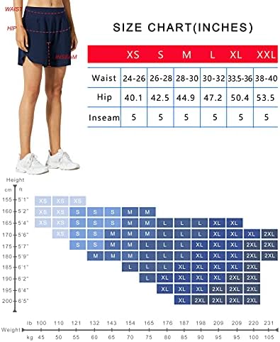Libin Feminino 5 polegadas de corrida atlética com liner shorts de ginástica de exercícios secos rápidos para esportes