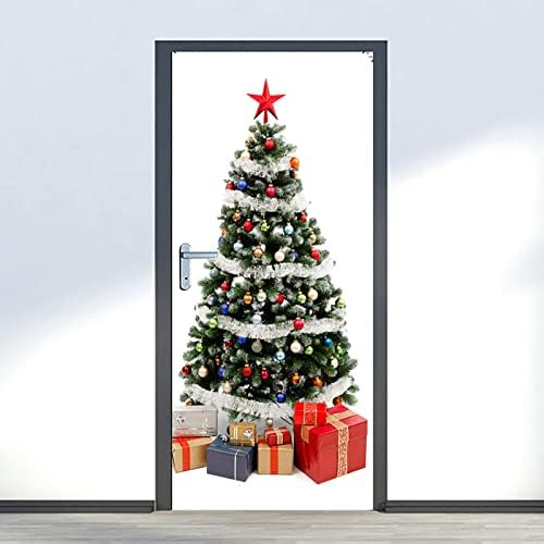 Adesivos de citações para garrafas de água 3d Capas de portas de natal Decorações de festas de natal Adesivos de porta 31