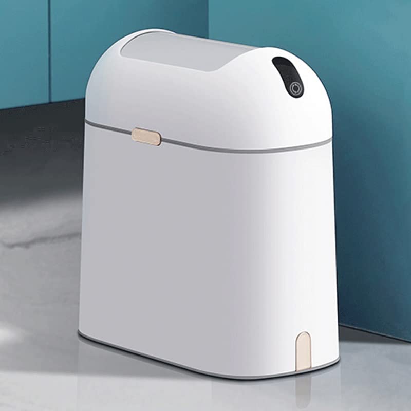 Lixo inteligente de mfchy lata para banhar lixo de lixo automático de indução com tampa de lixeiras de resíduos de sensores de grande capacidade para casa