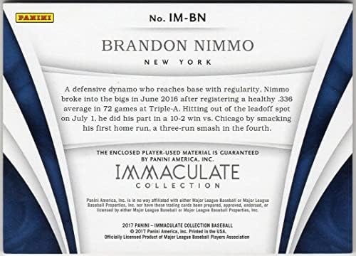 Brandon NIMMO 2017 Panini Imaculado 5 peças Card de patch card Gold Parallel Serial #41/49 New York Mets