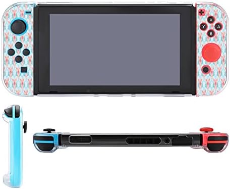 Pinchets rosa compatíveis com troca de proteção de proteção fofa, capa impressa ancorável para Nintendo Switch e Joy-Con