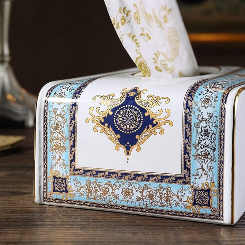 N/A Caixa de lenço de cerâmica Acessórios para sala de estar para casa Decorações de mesa de papel de caixa de desenho