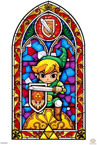 Pirâmide America Legend of Zelda manchado de vidro escudo de espada de video video jogo de video jogo decoração de parede