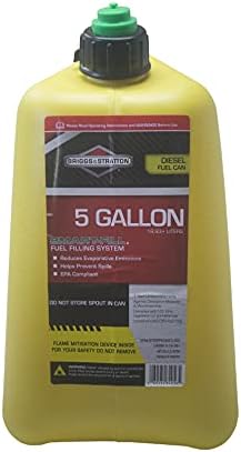 Briggs & Stratton Five Gallen Diesel Can, EPA aprovados, bico de preenchimento inteligente e compatível com mitigação de incêndio